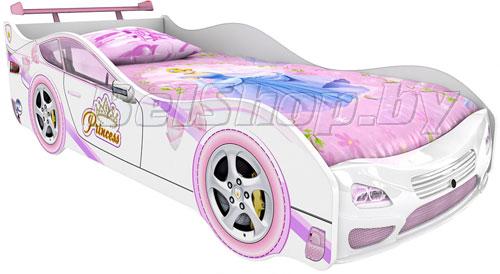 Детская кровать машина для девочки Принцесса Престиж со спойлером
