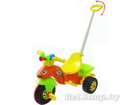 Детский велосипед трехколесный с ручкой Pilsan Caterpillar оранжевый